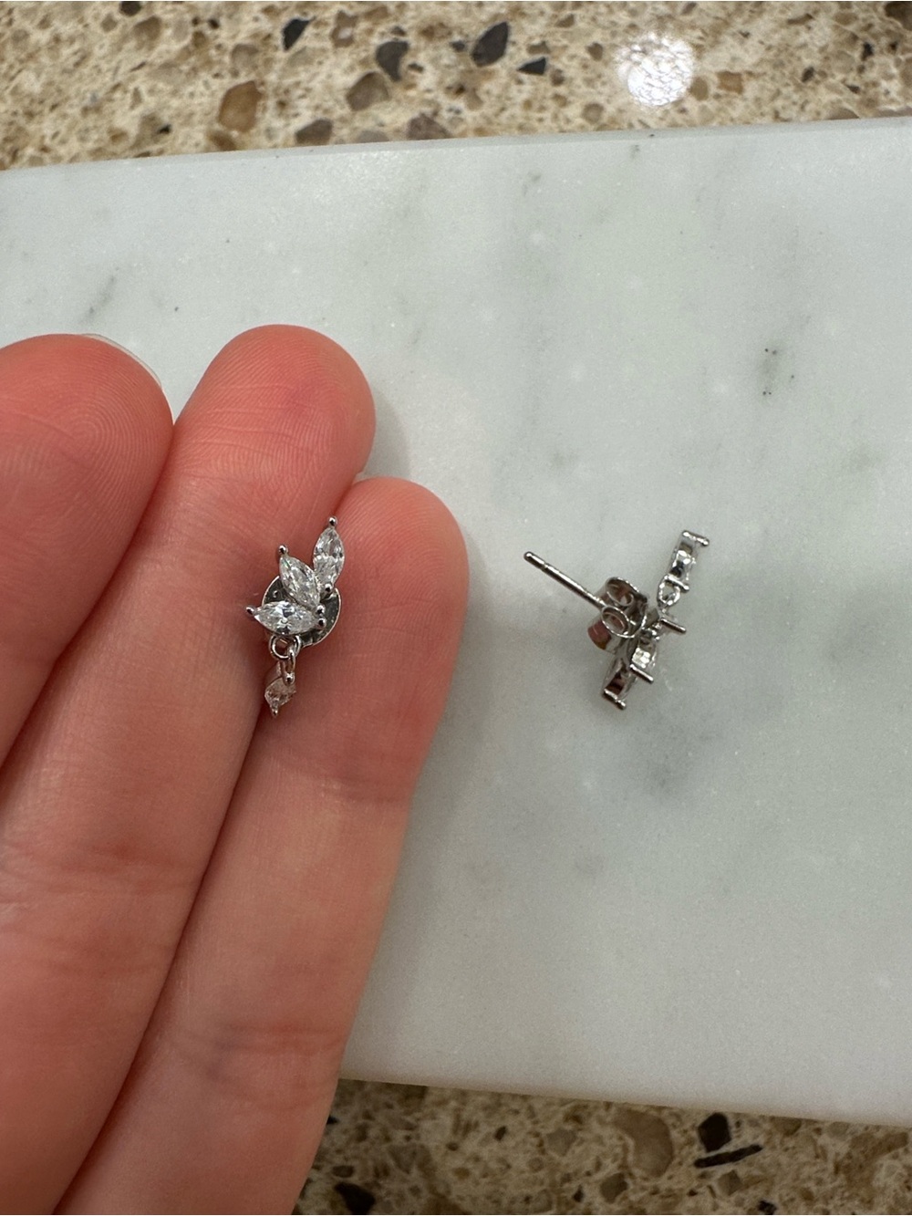 Marquise drop studs